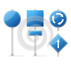 Vector Blank Traffic Sign blue set