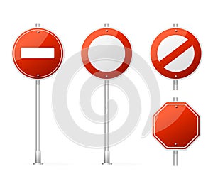 Vector Blank Traffic Sign red