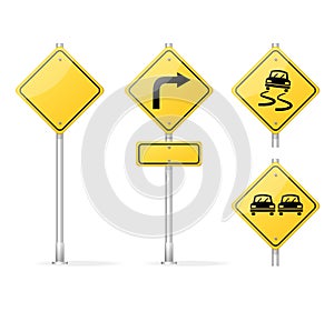 Vector Blank Traffic Sign yellow