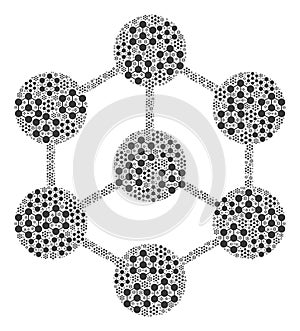 Blockchain Nodes Icon Recursion Composition