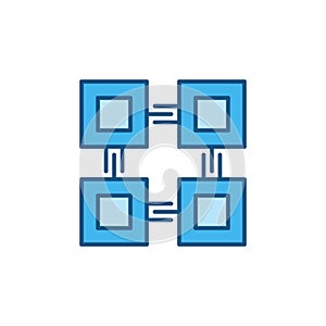 Vector Blockchain Technology vector concept blue icon