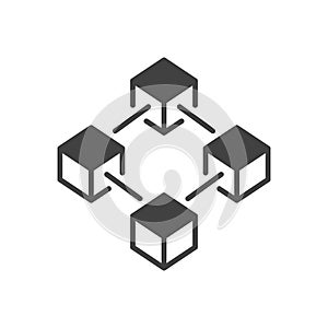 Vector blockchain technology dark icon or design element