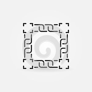 Vector blockchain technology icon in thin line style