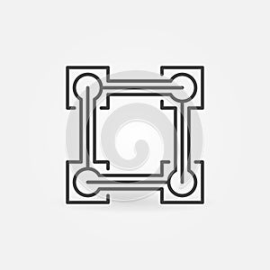 Vector Blockchain Technology thin line concept simple icon