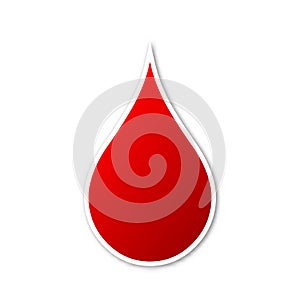 Vector blood drop icon, isolated