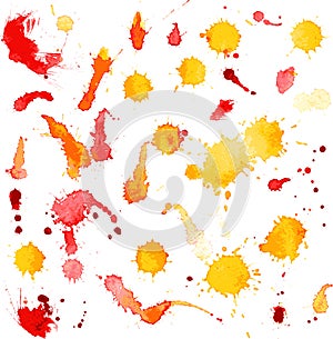 Vector blots and splashes of watercolor paint