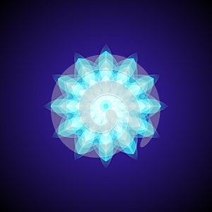 Vector blue abstract geometry snowflake