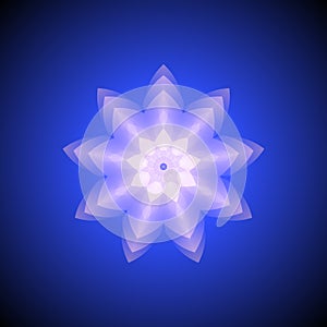 Vector blue abstract geometry snowflake