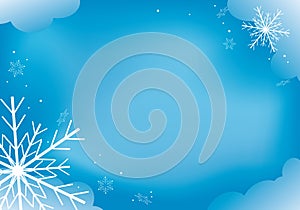 Vector blue background with snowflakes