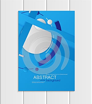 Vector blue brochure A5 or A4 format material design element corporate style