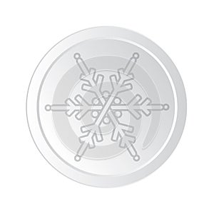 Vector blue button (web element) with snowflake.