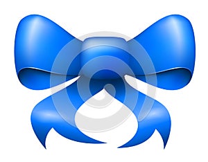 Vector blue christmas ribbon bow