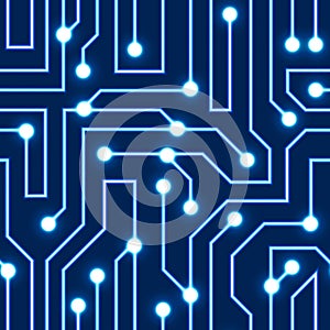 Vector blue circuit board background