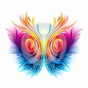 Colorful Woodcarving Style Vector Of Abstract Butterfly Wings photo