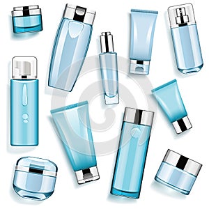 Vector Blue Cosmetic Packaging