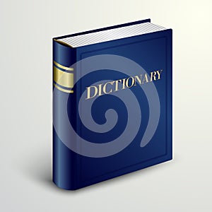 Vector blue dictionary book