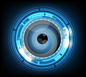 Vector blue eyeball cyber future technology , security concept background.