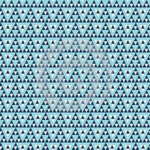 Vector blue geometric triangle seamless pattern background.
