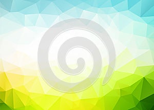 Vector blue green triangles background