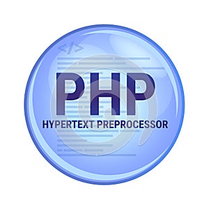 Vector blue icon or symbol of PHP hypertext preprocessor â programming language
