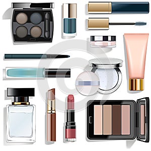 Vector Blue Makeup Collection