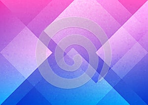 Vector Blue and Pink Gradient Geometric Background with Polygons and Grungy Pattern