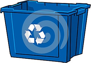 Vector blue recycle bin