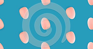 Vector blue seamless background with flat lay eggs. Happy easter seamless wrapping paper pattern. Easter layout or