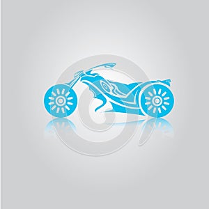 Vector blue Silhouette of classic motorcycle.