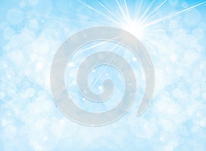Vector blue, sun shine sky background.