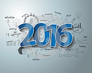 Vektor modrý tagy štítek 2016 na obchod úspěch 