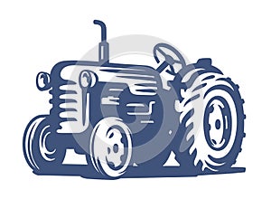Vector blue Tractor photo