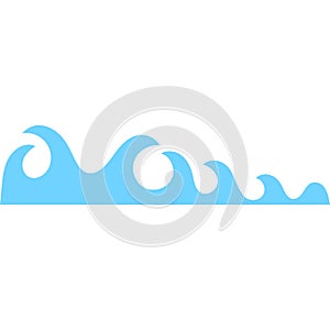 Vector blue wave icons set on white background. Water waves - stock vector