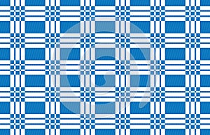 Vector blue and white Gingham check pattern design.