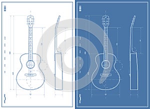 Vector Blueprint with Electric and Acoustic Guitar