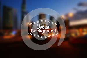 Vector blurred urban background. Night city