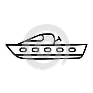 Vector Boat Outline Icon Design