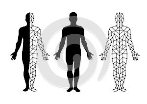 Vector body isolate and body mesh. illustration design.