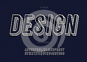 Vector bold design font modern typography