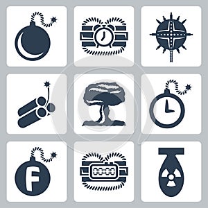 Vector bombs icons set