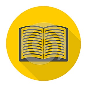 Vector Book Icon with long shadow