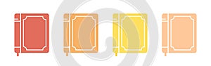 Vector Book Icon Set In Multiple Color