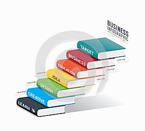 Vector book infographic Template.business success concept vector