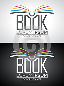 Vector book logo illustration.