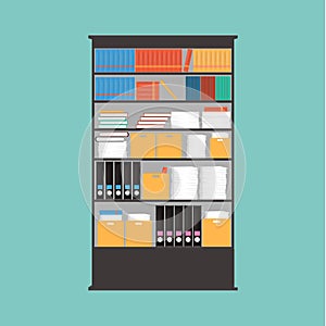 Vector Bookcase .book,box,paper