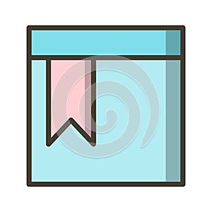 Vector Bookmarked Page Icon For Personal And Commercial Use