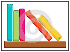 Vector Bookshelf icon. Vector Flat illustration of Bookshelf with different books for web design, logo, icon, app, UI