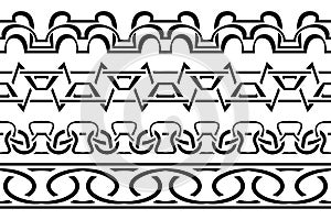 Vector border. Black seamless pattern