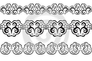 Vector border. Black seamless pattern