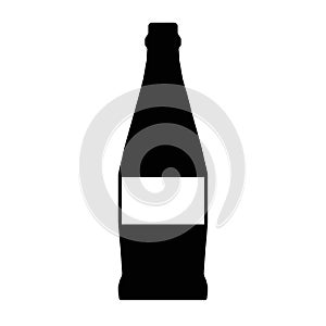 Vector bottle icon silhouette black color